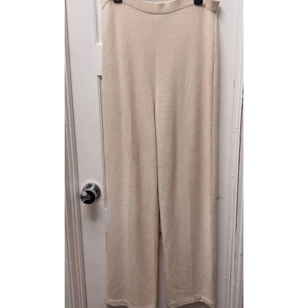 St John Knit Pants Cream Coastal Grandmother Quite Luxury Euro Summer Size 8